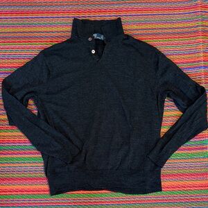 Ralph Lauren Charcoal Polo Shirt Merino Wool